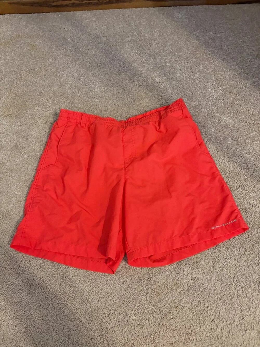 Columbia Boys XL 18/20 Omni-Shade Orange Swim Trunks Board Shorts